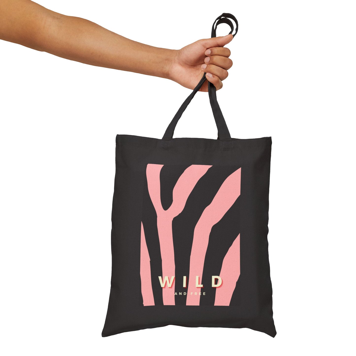 Zebra Print Canvas Tote Bag, WILD and Free