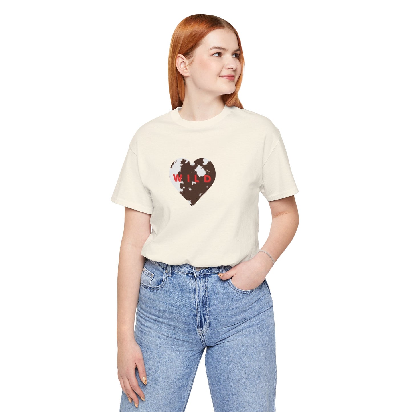 Animal Print Heart Ladies Tee - COWHIDE