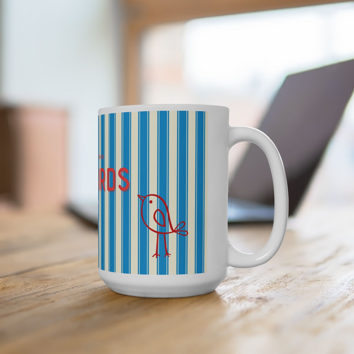LoveBird Preppy Couple's Mugs, Blue - Newlywed Gift