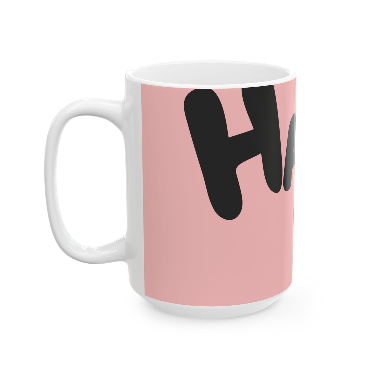 Ceramic Mug, Cute Happy Birthday Mug - PINK