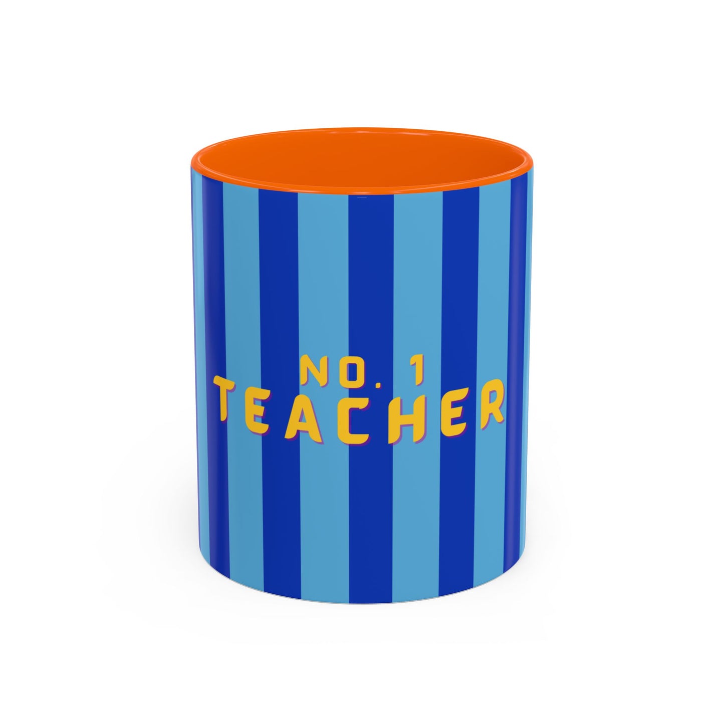 No. 1 Teacher Blue Accent Coffee Mug