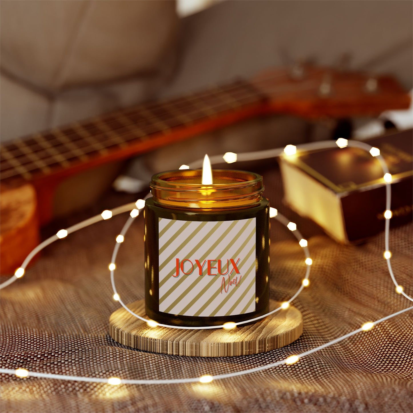 Festive Joyeux Noel Scented Candles, Holiday Decor