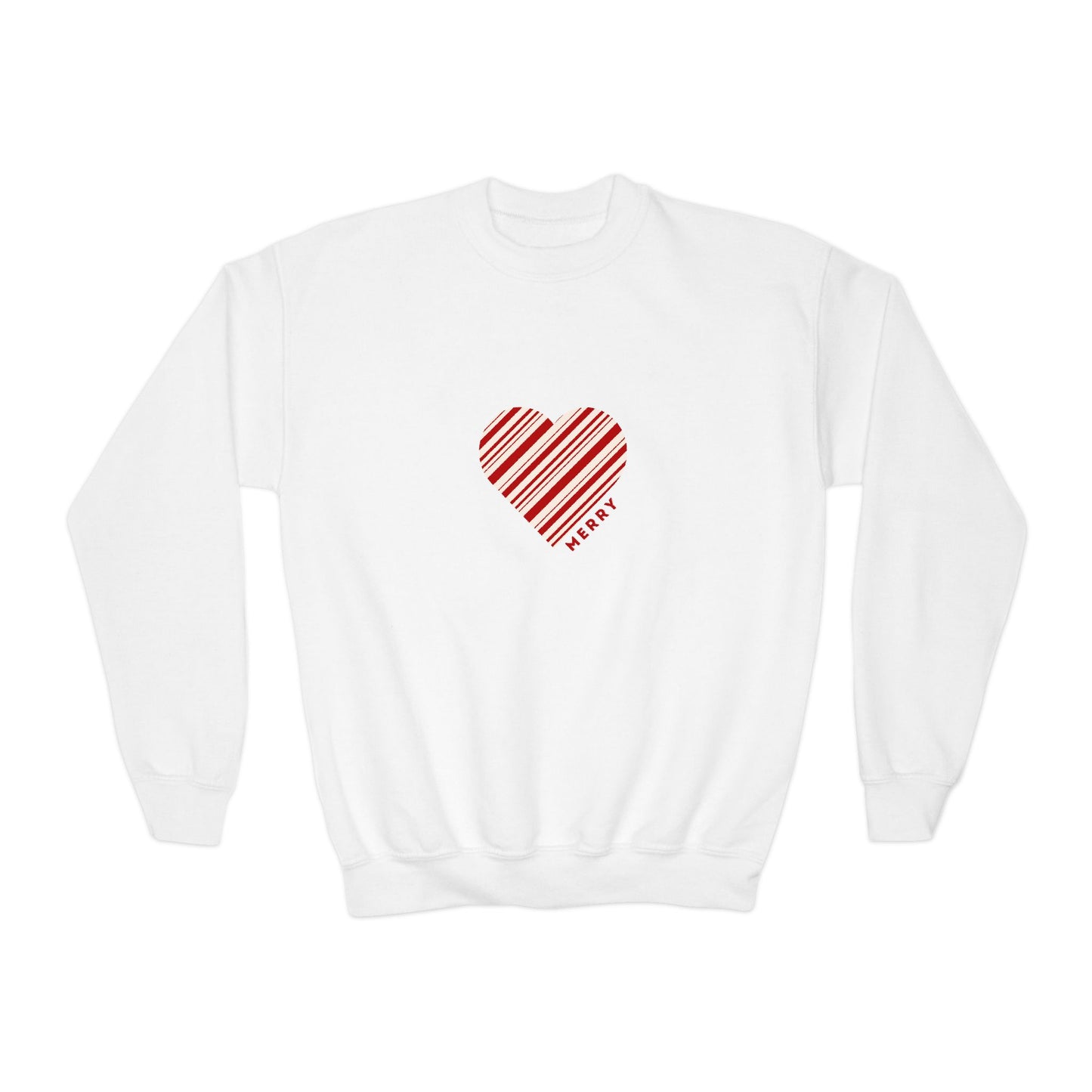 Teen Christmas Sweatshirt, Peppermint Heart