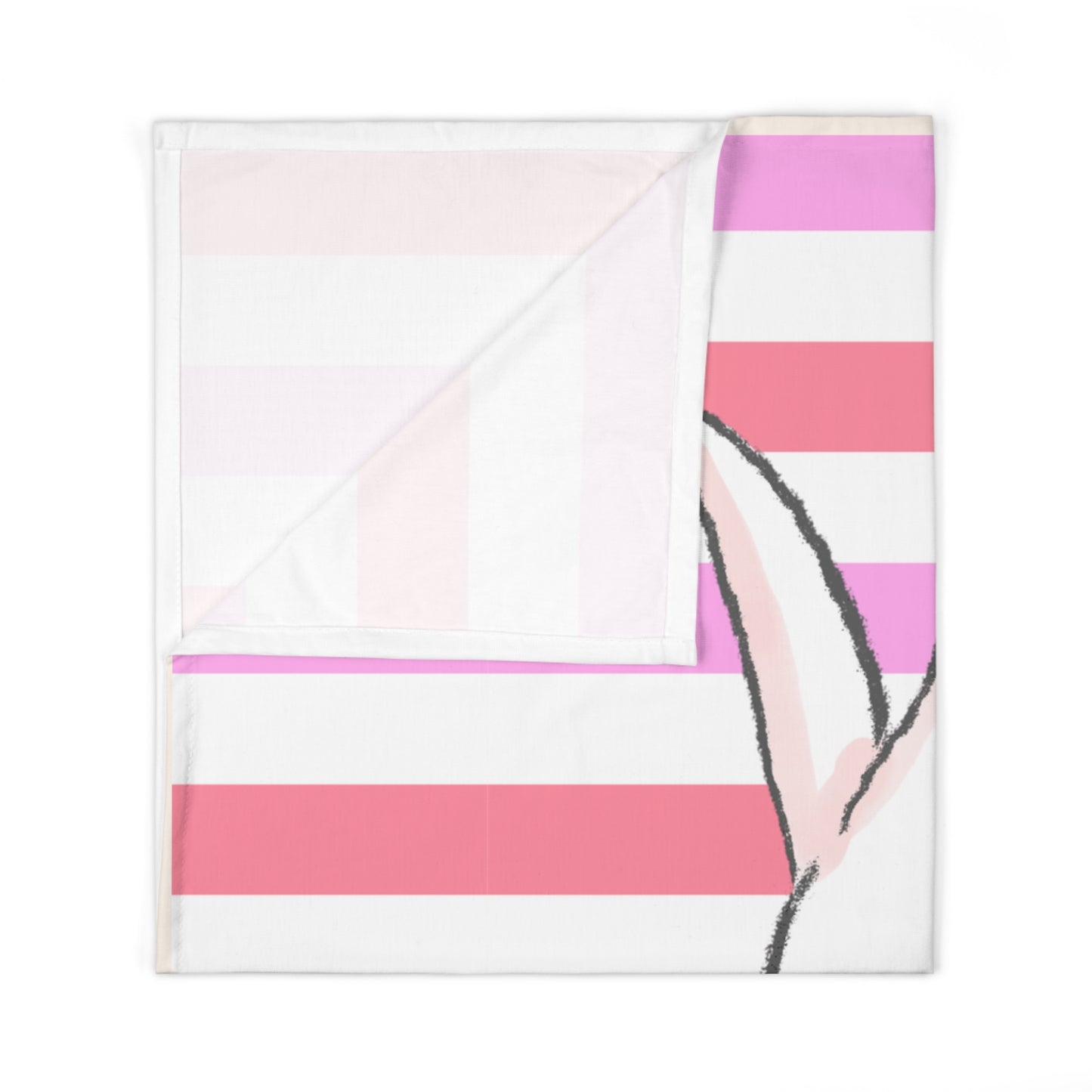 Pink Striped Baby Girl Blanket - My Little Bunny