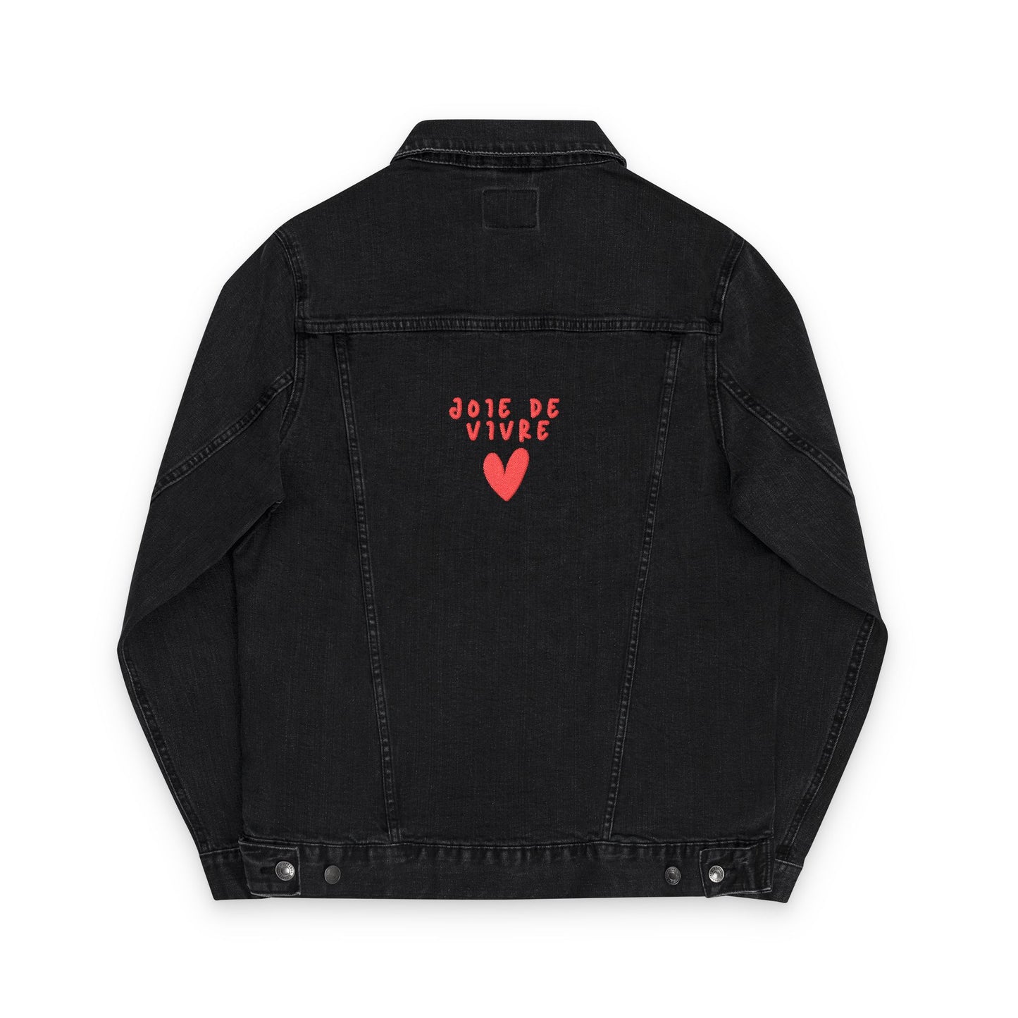 Stylish "Joie de Vivre" Embroidered Denim Jacket - Unique Denim jacket