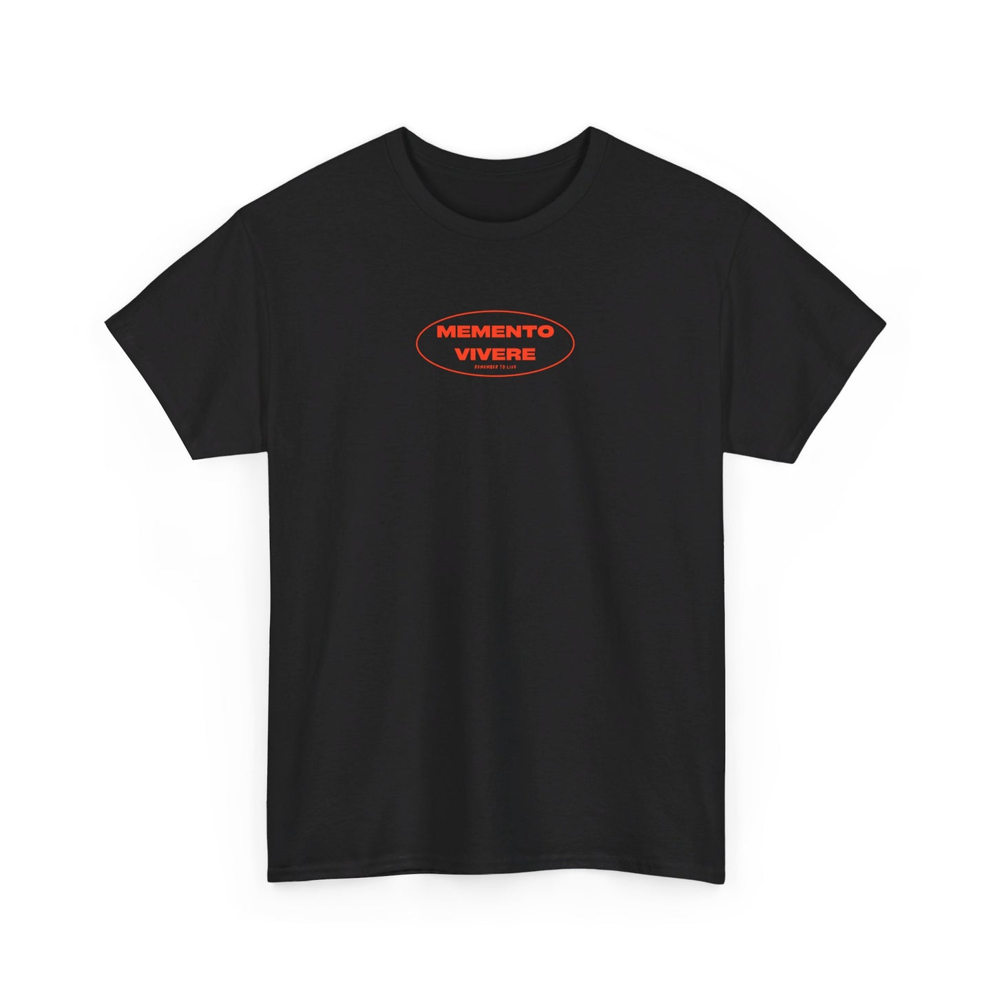 Stoic Tee "Momento Vivere" (Remember to Live) -Red, Men's Clothing