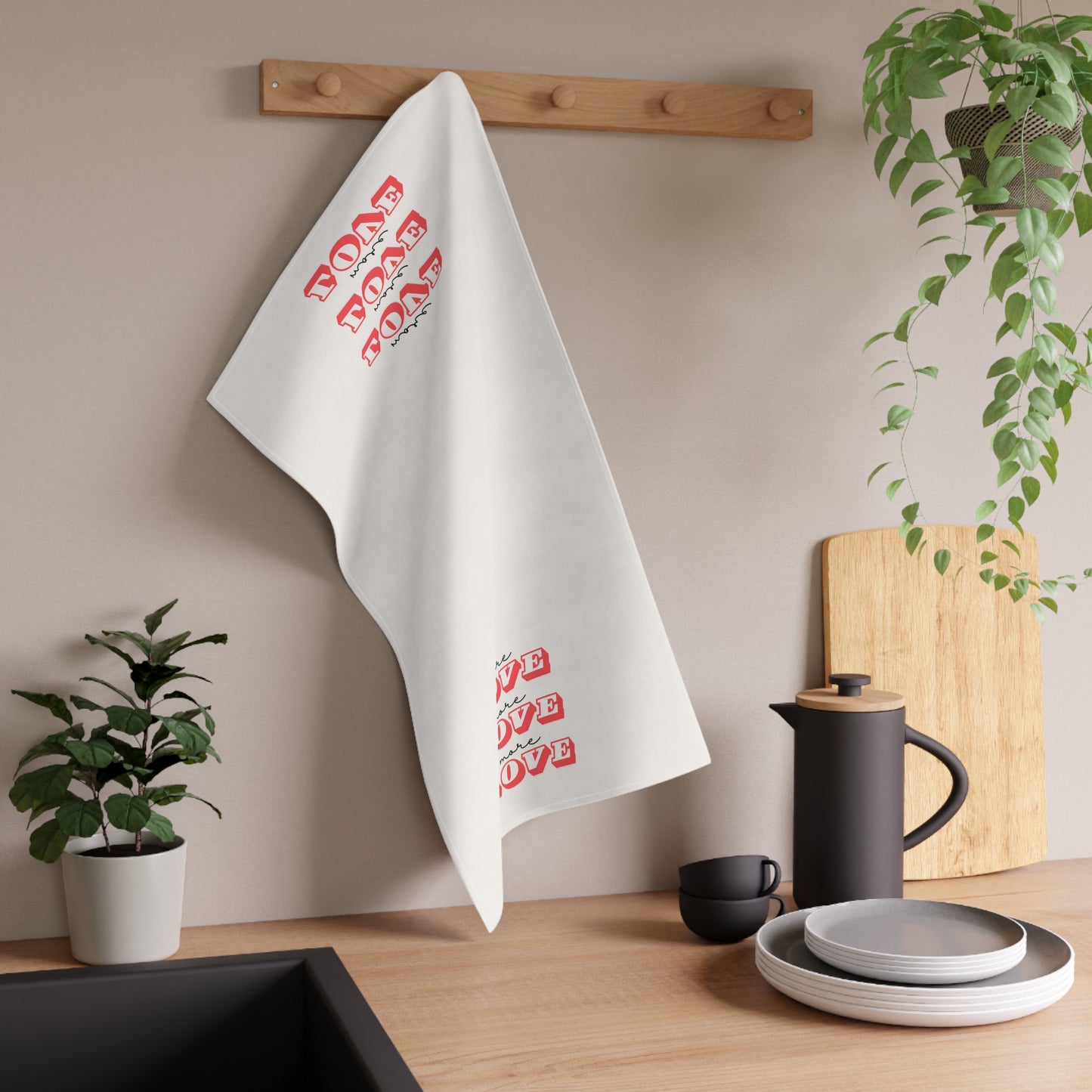 Sweet Kitchen Decor, Love Theme Tea Towels