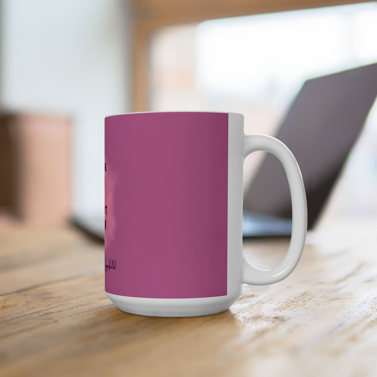 Hot Pink Fashionista Mug, Karl Lagerfeld Quote