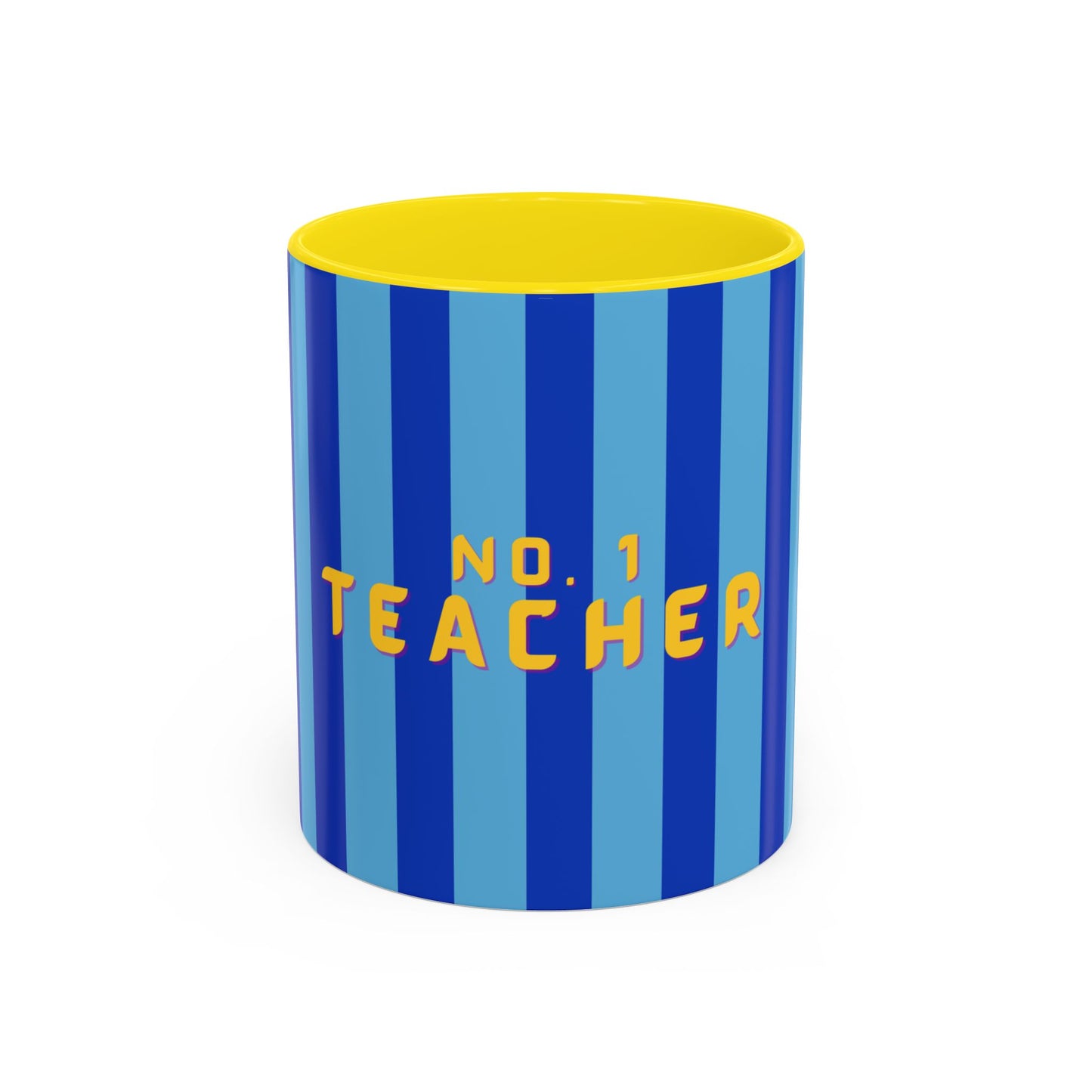 No. 1 Teacher Blue Accent Coffee Mug