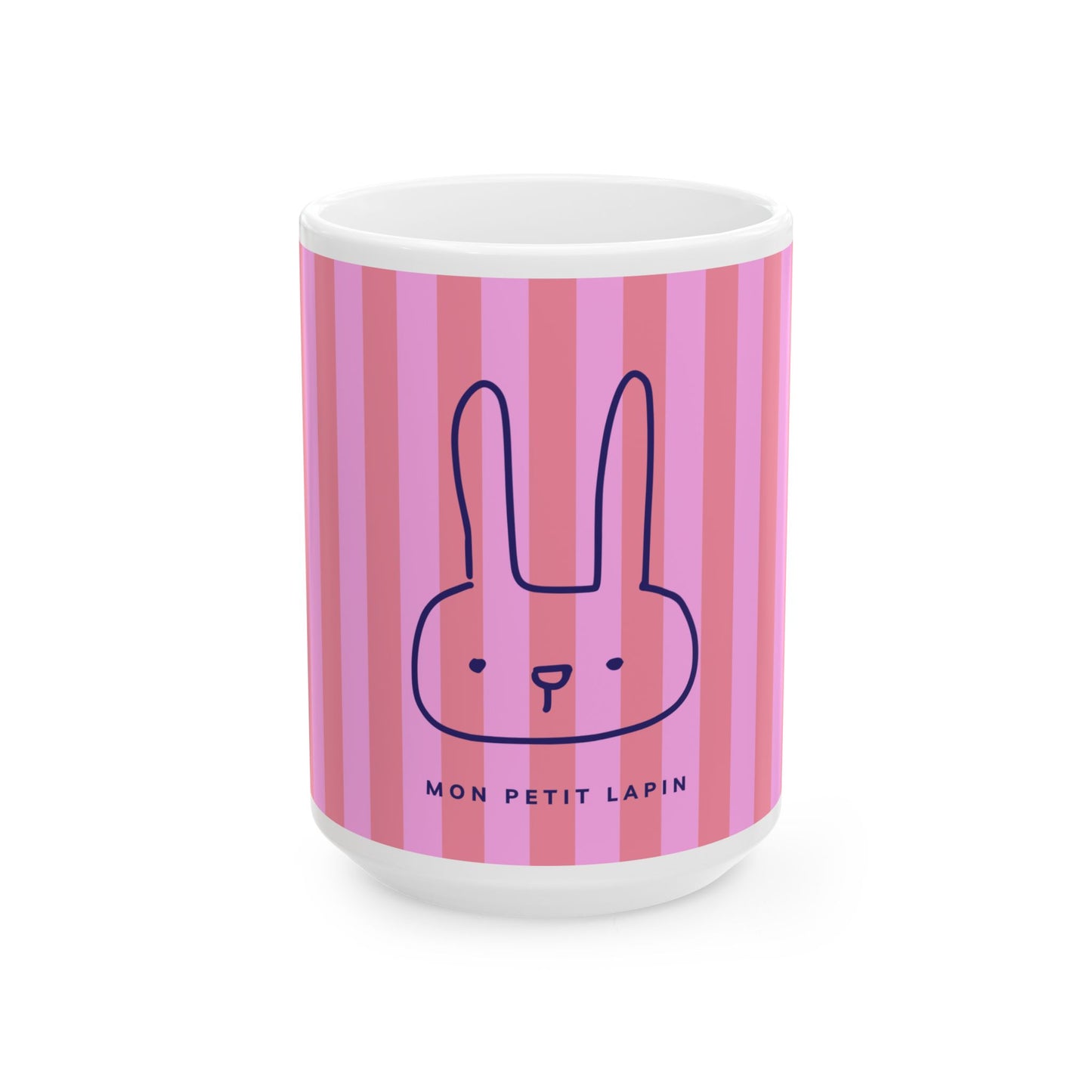 Whimsical Bunny Ceramic Mug, Mon Petit Lapin