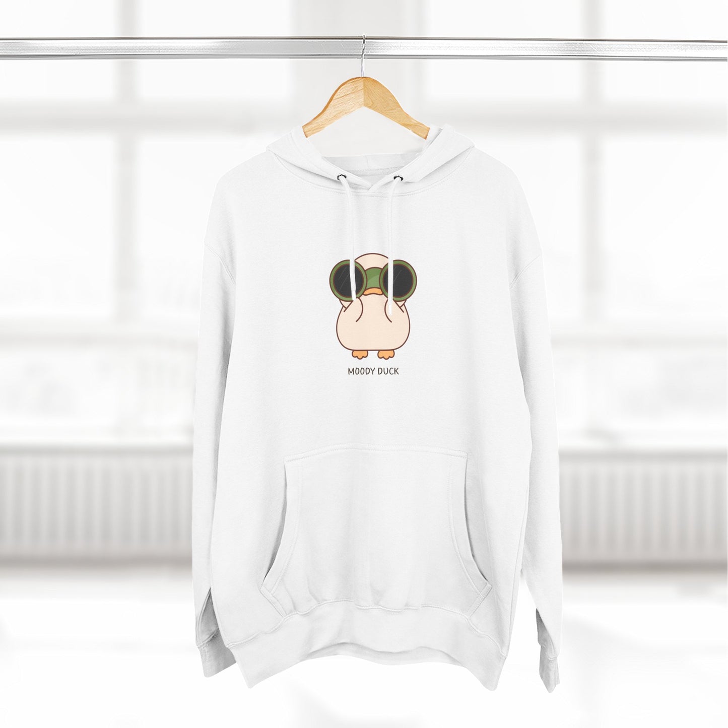 Moody Goose Fleece Hoodie, White