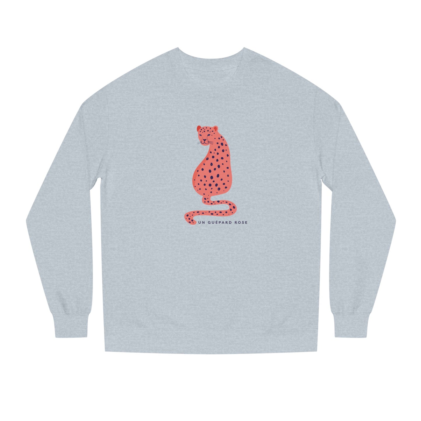 Pink Leopard Ladies Crew Neck, Colorful Sweatshirt