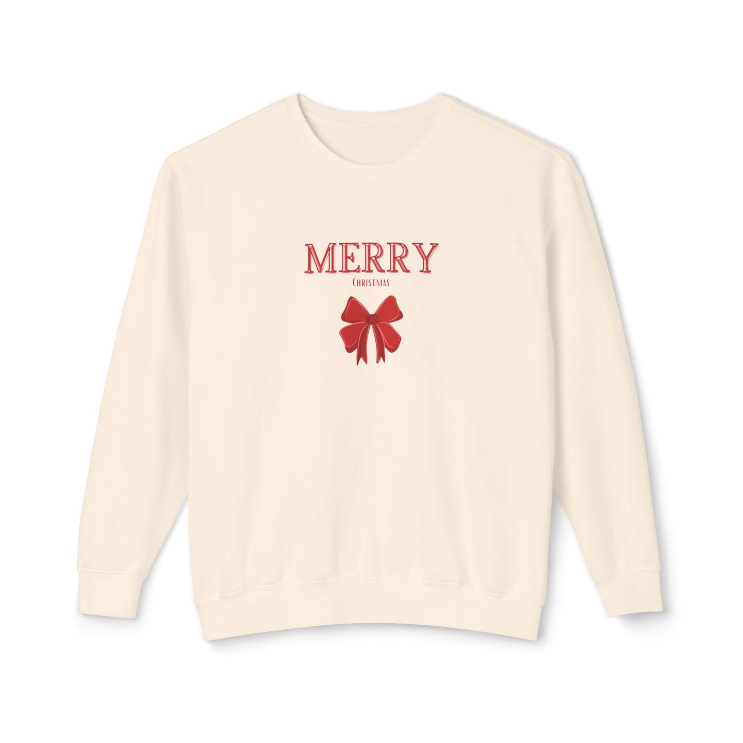 Merry Christmas Bow Ladies Sweatshirt