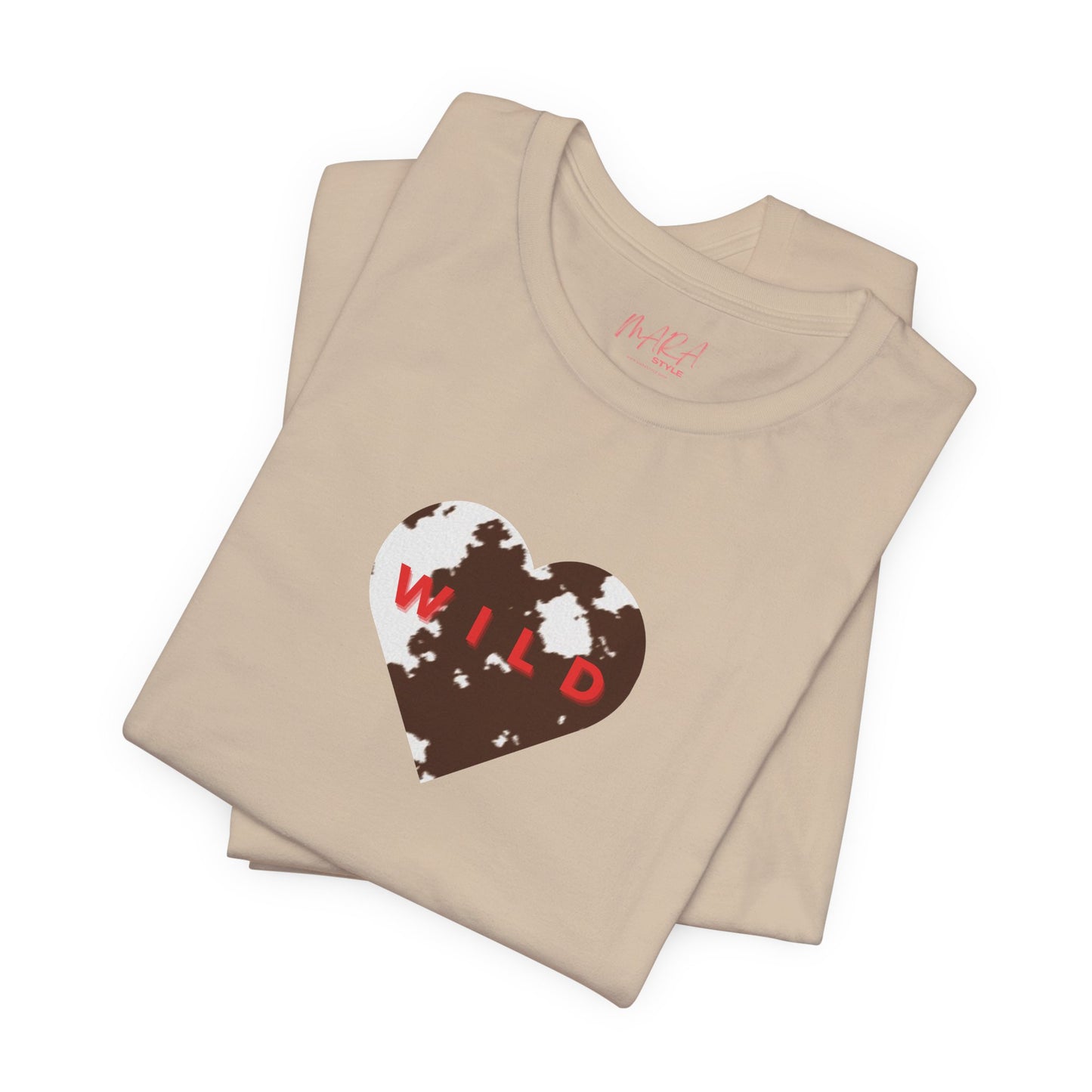 Animal Print Heart Ladies Tee - COWHIDE