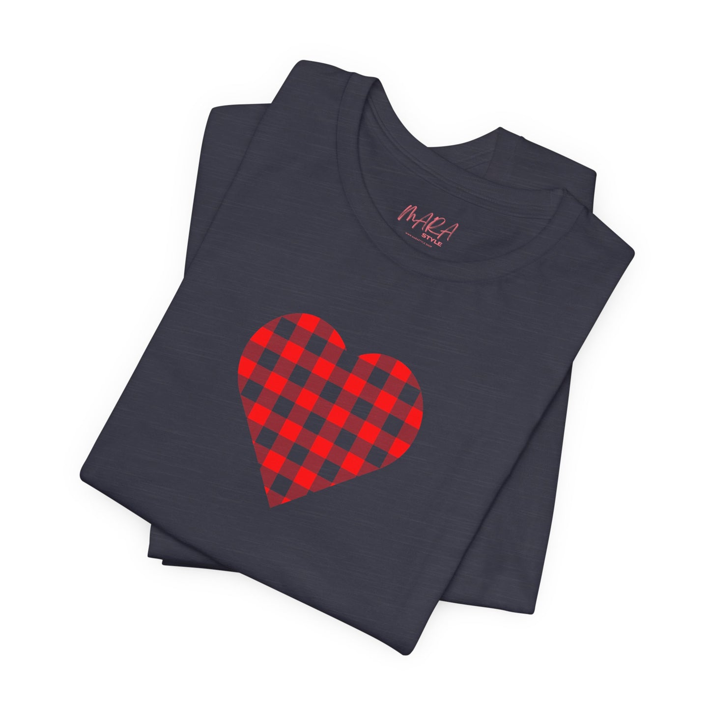 Red Gingham Heart Ladies Tee