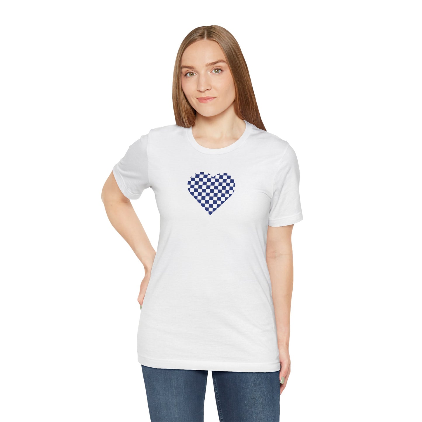 Checkerboard Heart Ladies Tee | Preppy Basics