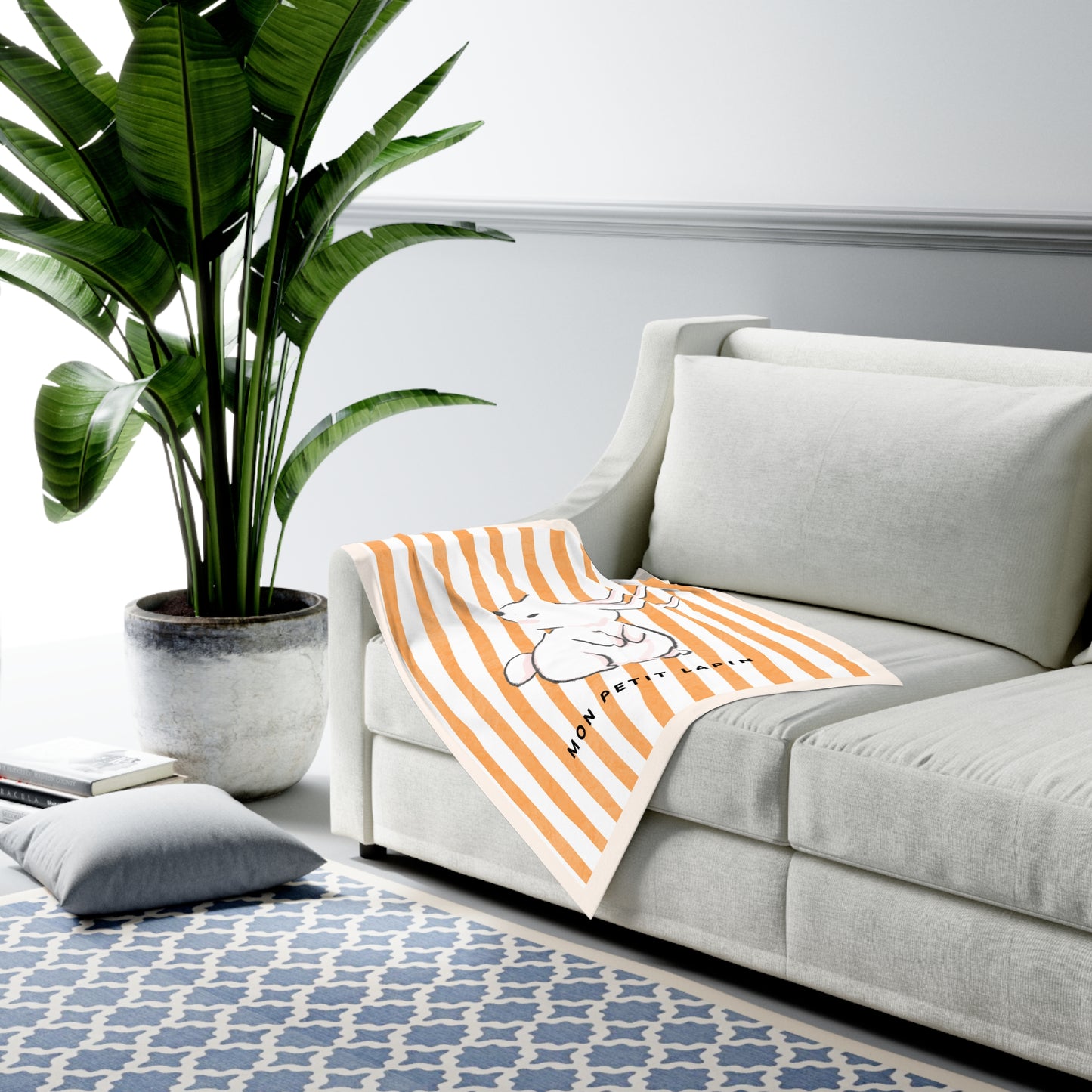 Striped Baby Blanket - Mon Petit Lapin, Baby Swaddle
