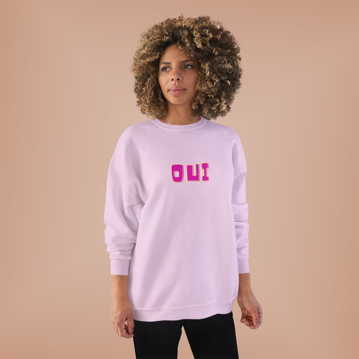 Bold French "OUI" Ladies Sweatshirt - Bright Color Sweatshirt