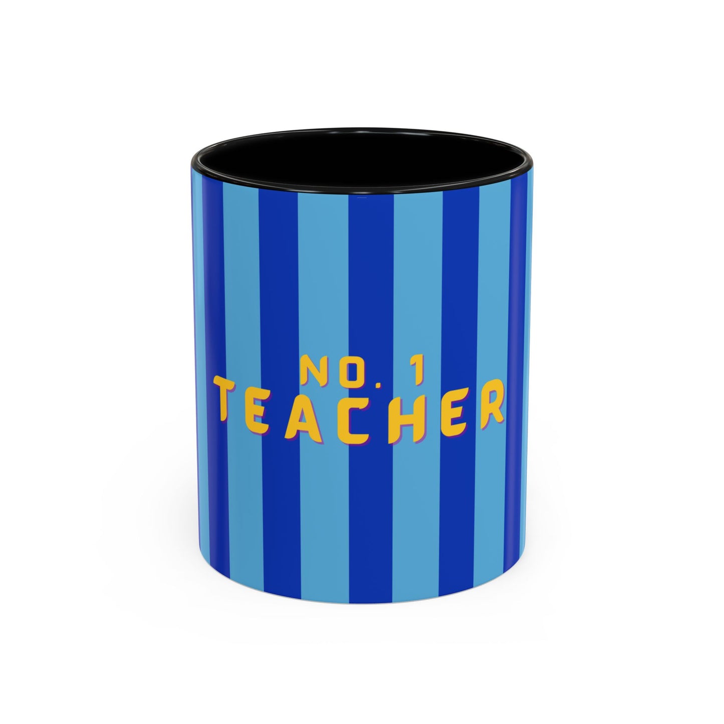No. 1 Teacher Blue Accent Coffee Mug