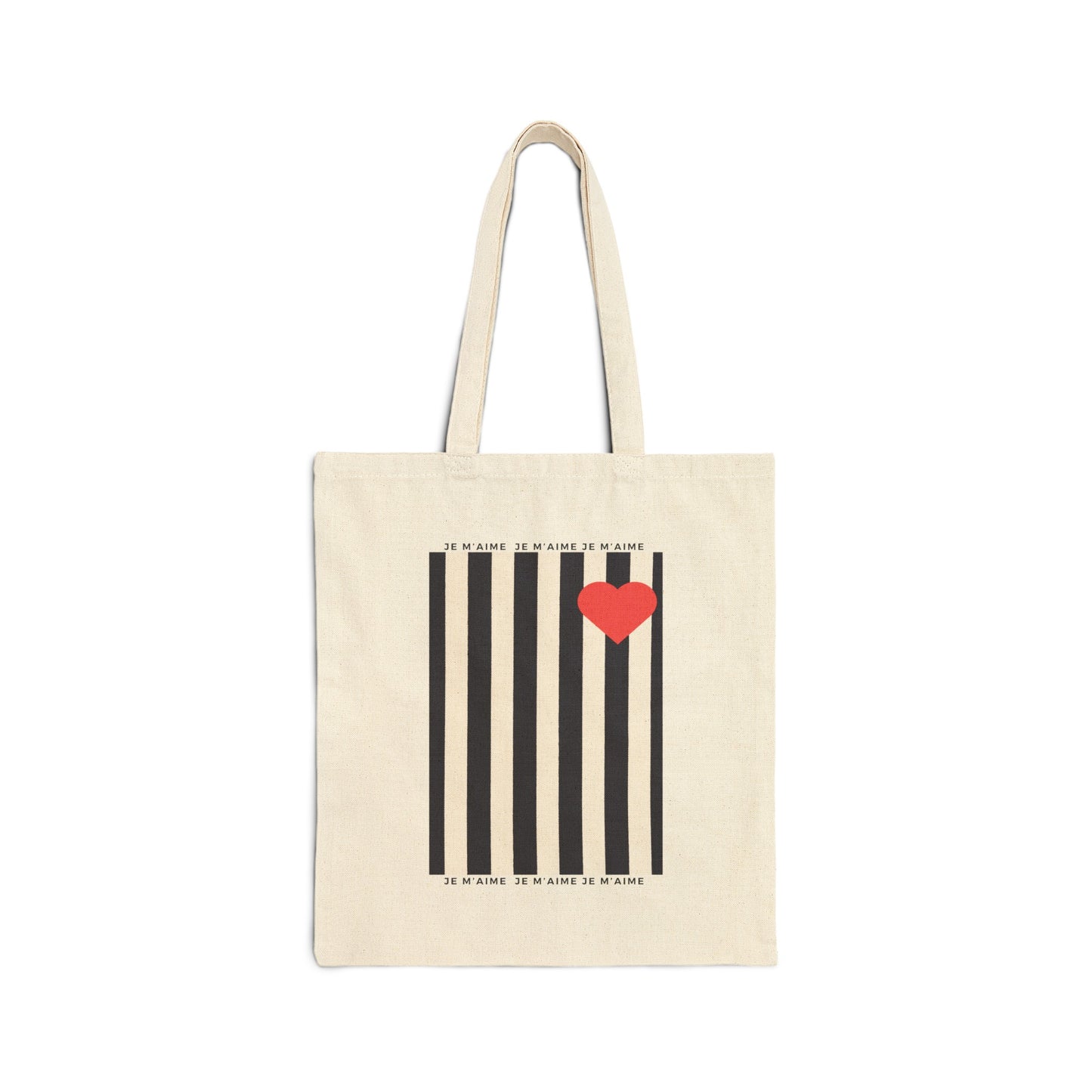 Self-Love "Je m'aime" Stripped Tote Bag, French Preppy