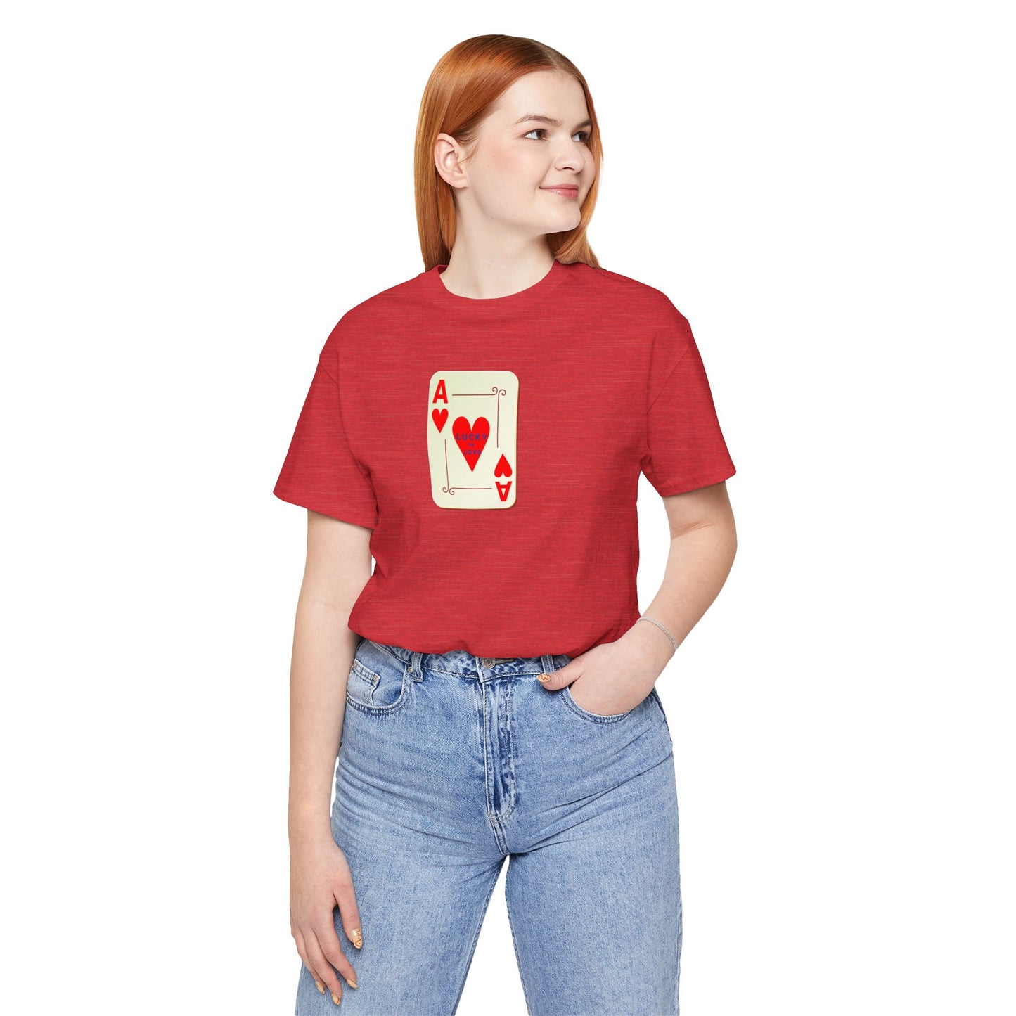 Lucky in Love Ladies Tee, Ace of Hearts,