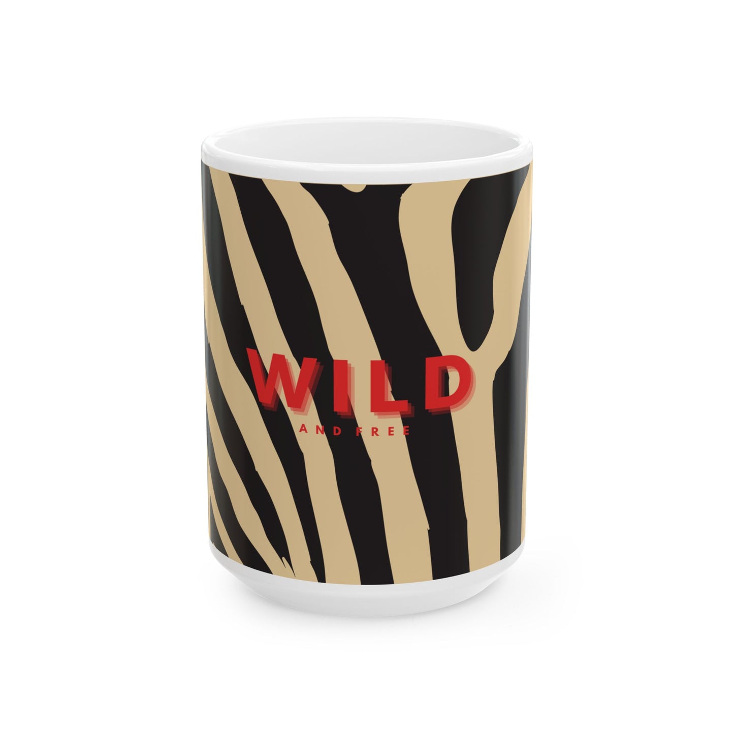 Zebra Print Mug, WILD and Free