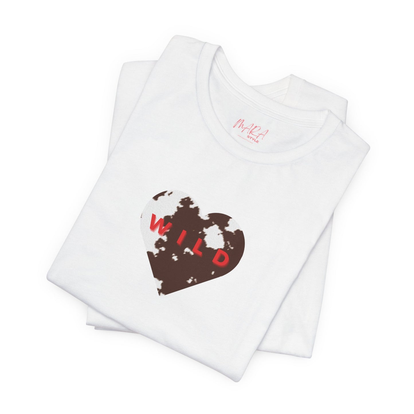 Animal Print Heart Ladies Tee - COWHIDE