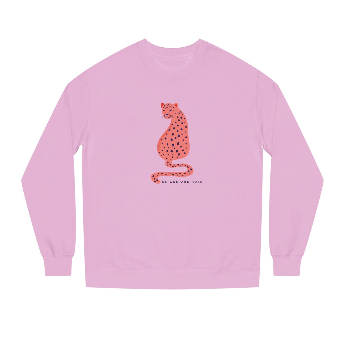 Pink Leopard Ladies Crew Neck, Colorful Sweatshirt