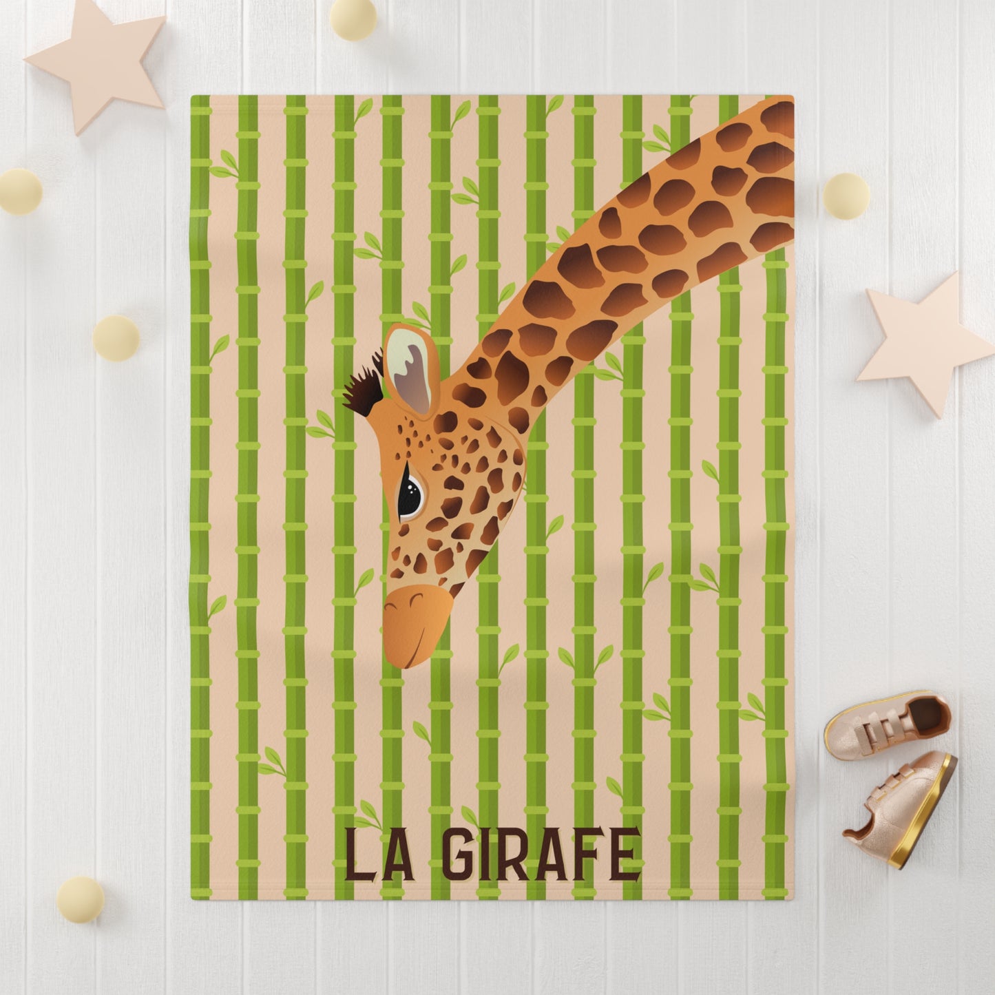 Whimsical Giraffe Fleece Baby Blanket