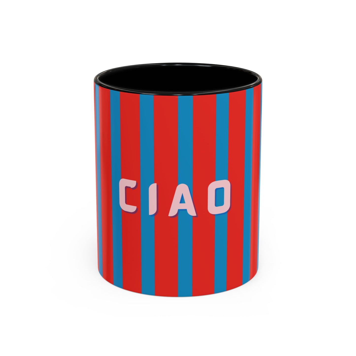 Ciao Accent Coffee Mug | Colorful Striped Ceramic Cup