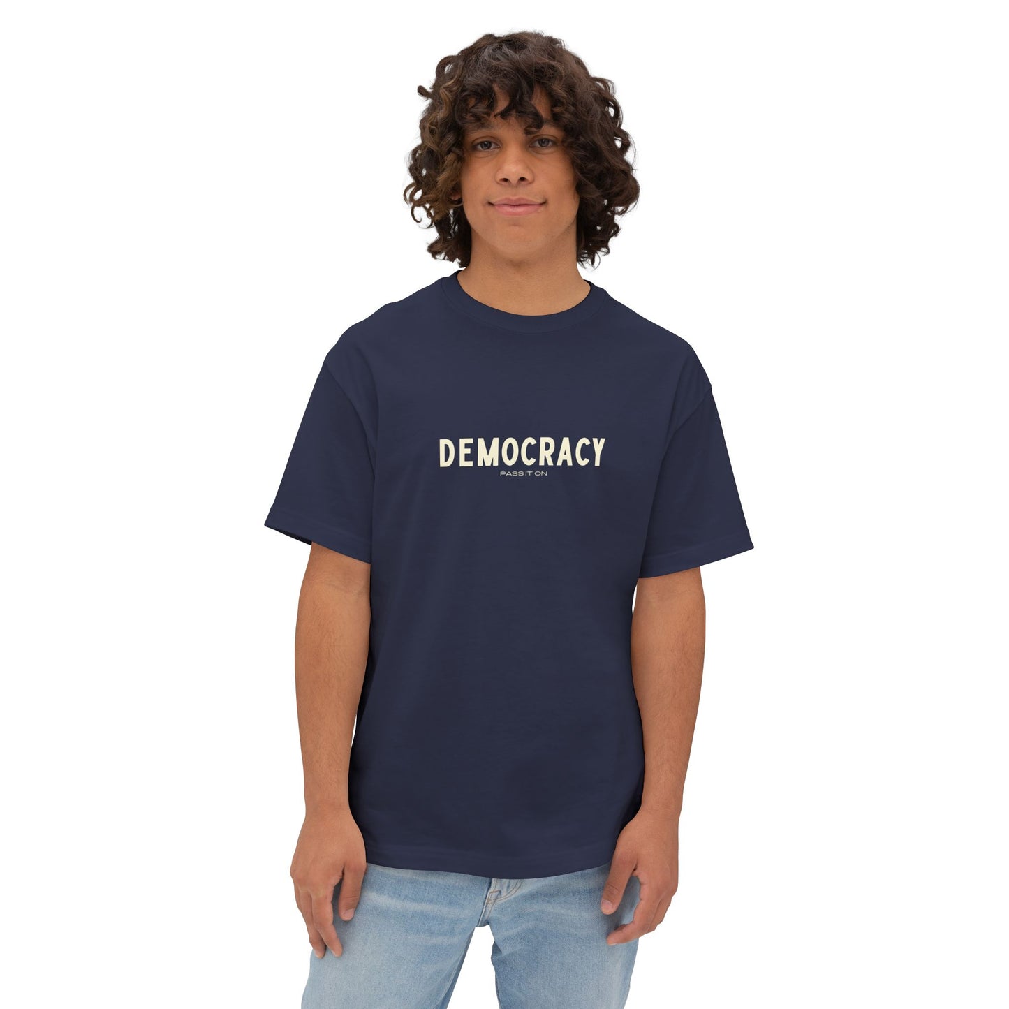 Unisex Oversized Boxy Tee - 'DEMOCRACY'