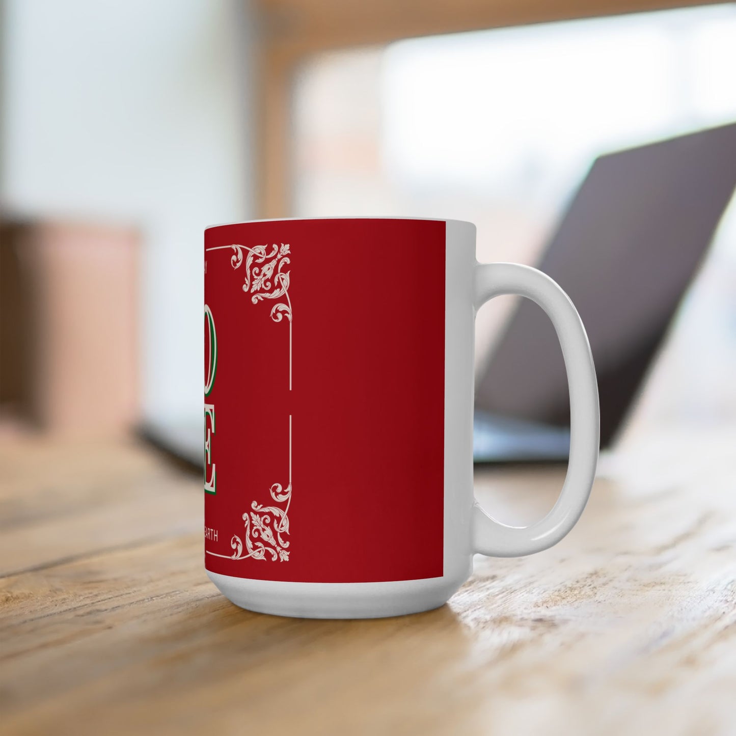 Holiday LOVE Peace on Earth Ceramic Mug, RED