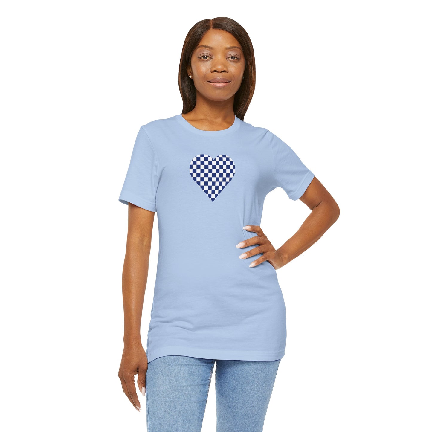 Checkerboard Heart Ladies Tee | Preppy Basics