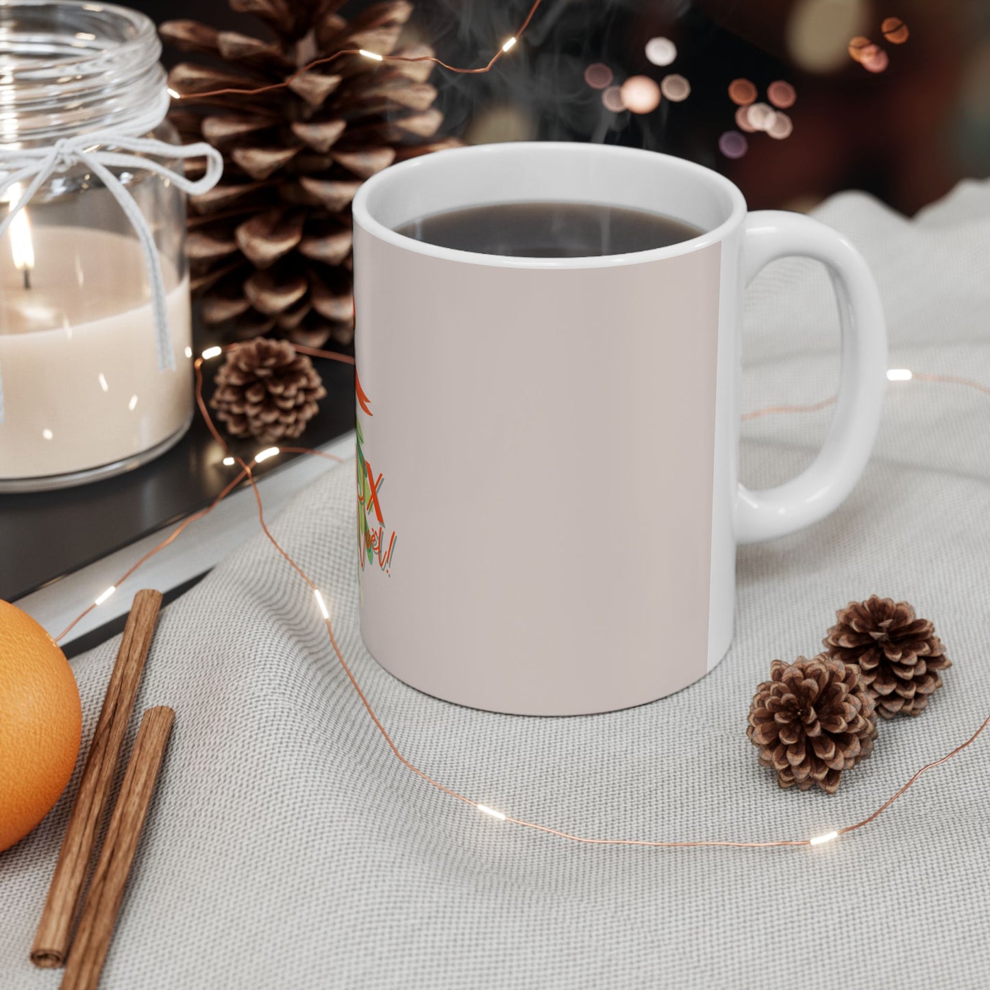 Elegant Christmas Ceramic Mug, Joyeux Noel