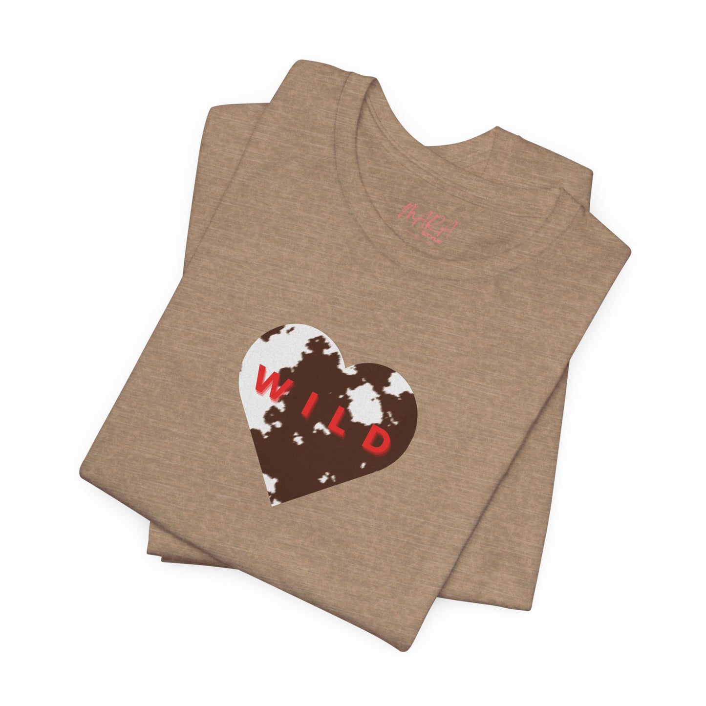 Animal Print Heart Ladies Tee