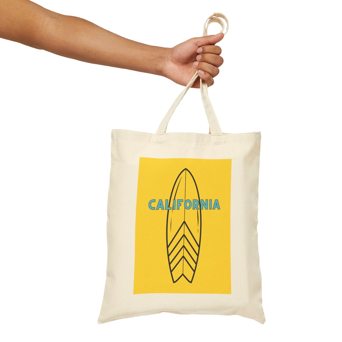 California Surf Cotton Canvas Tote, Yellow