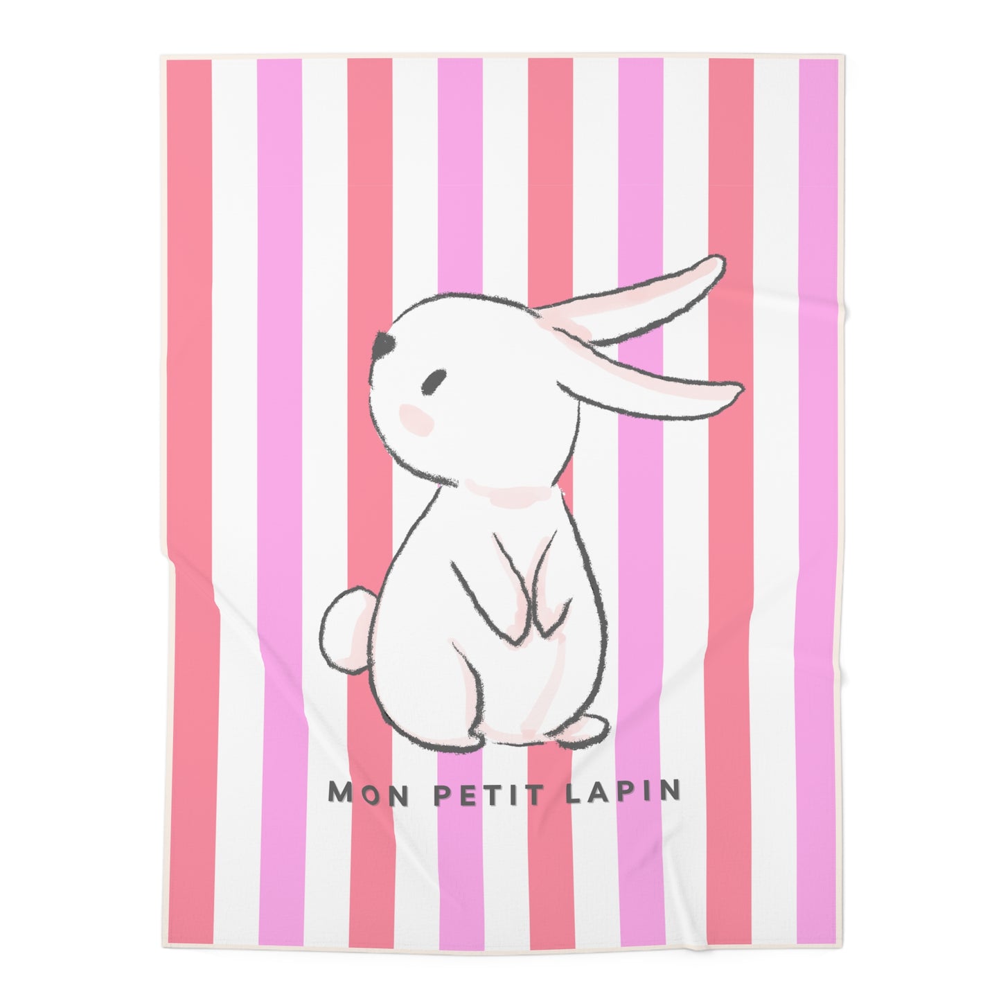 Pink Striped Baby Blanket, Mon Petit Lapin