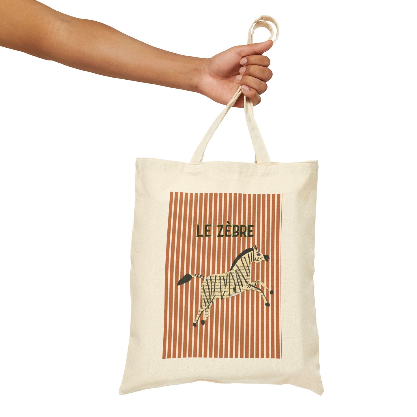 Playful Le Zebre Cotton Canvas Tote