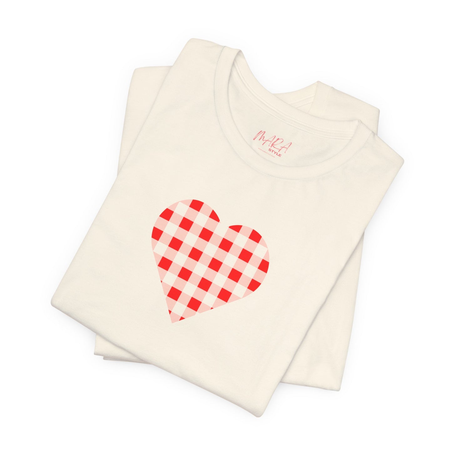 Red Gingham Heart Ladies Tee