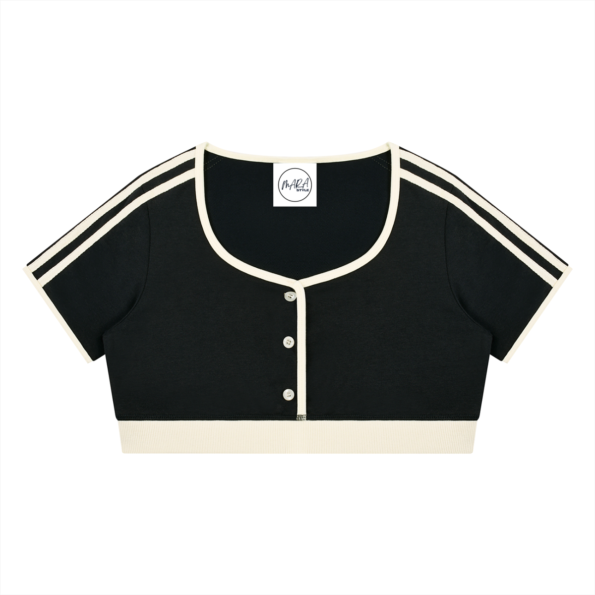 Oui Oui Women’s Crop Ringer T-Shirt