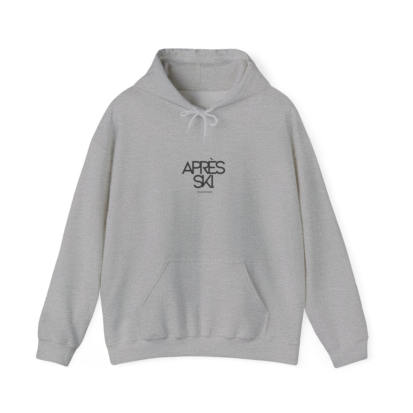 Gray hoodie with 'AFRES SKI' text on a white background