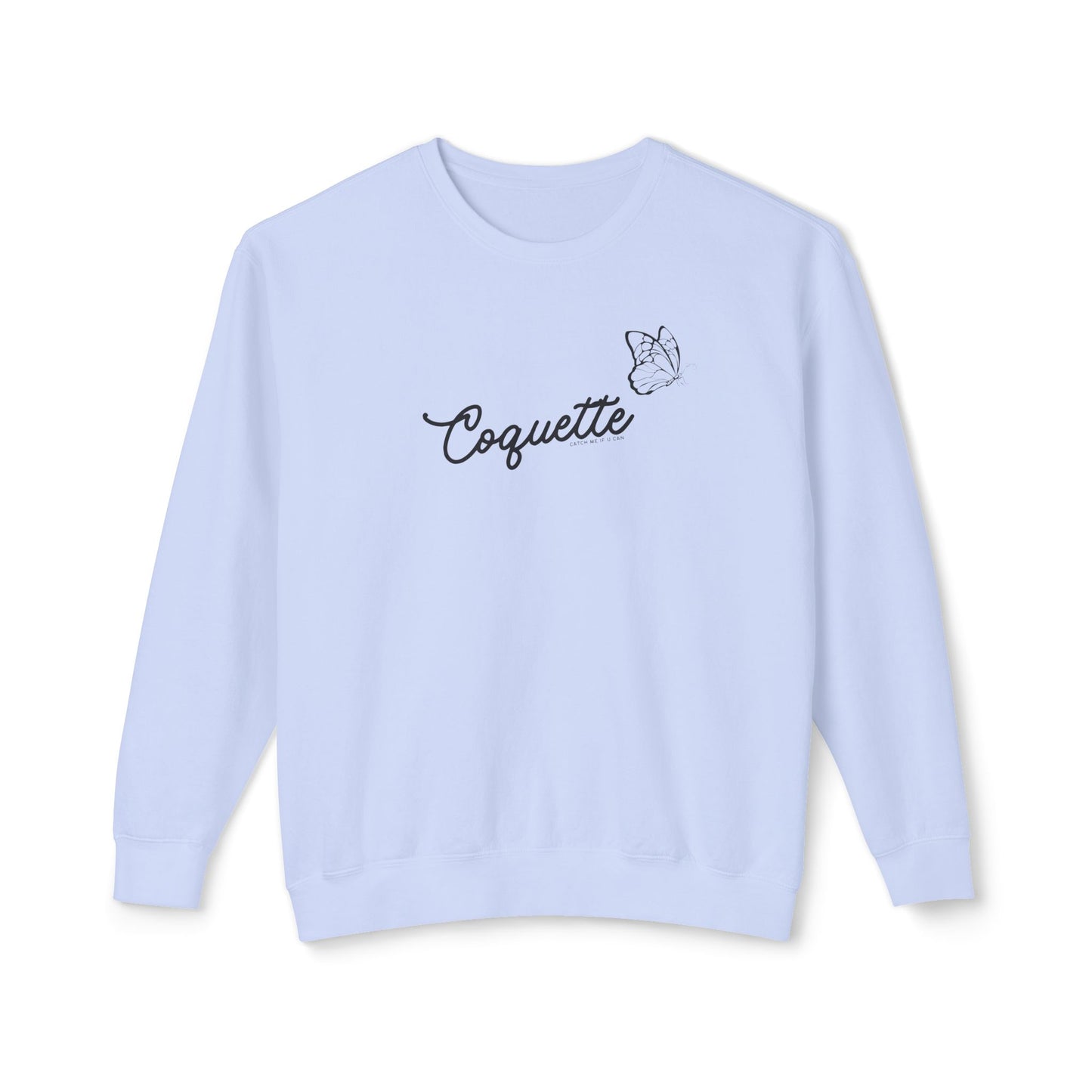 Coquette Butterfly Sweatshirt, Feminine Lightweight Crewneck