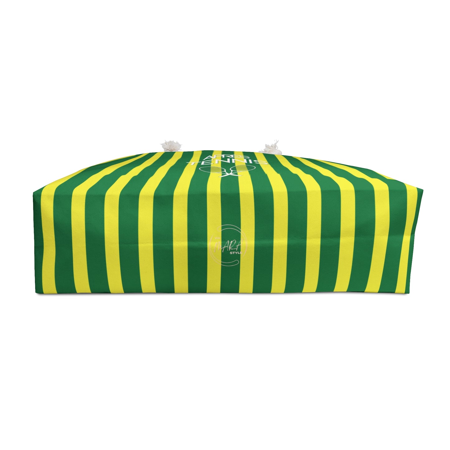 Green & Yellow Striped Weekender Bag — "Après Tennis" Tote for Travel & Court