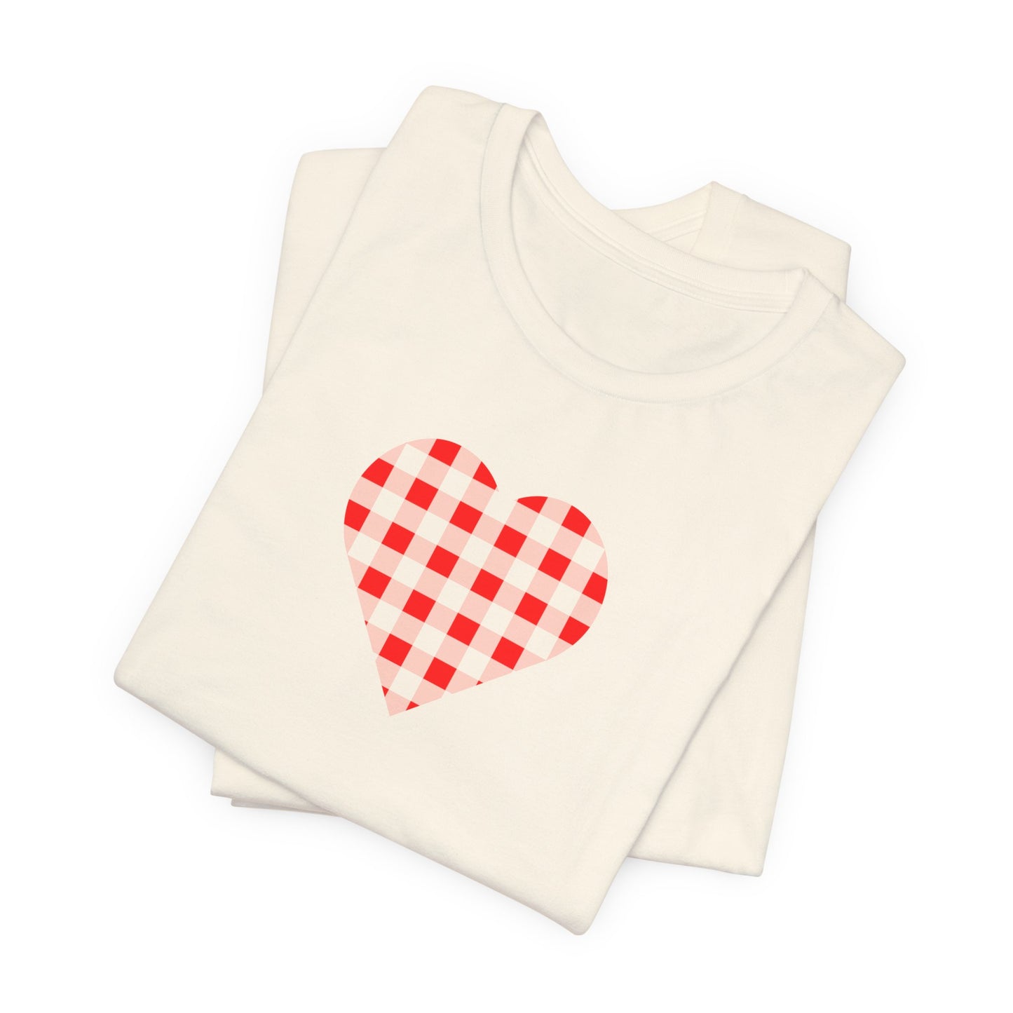 Red Gingham Heart Ladies Tee