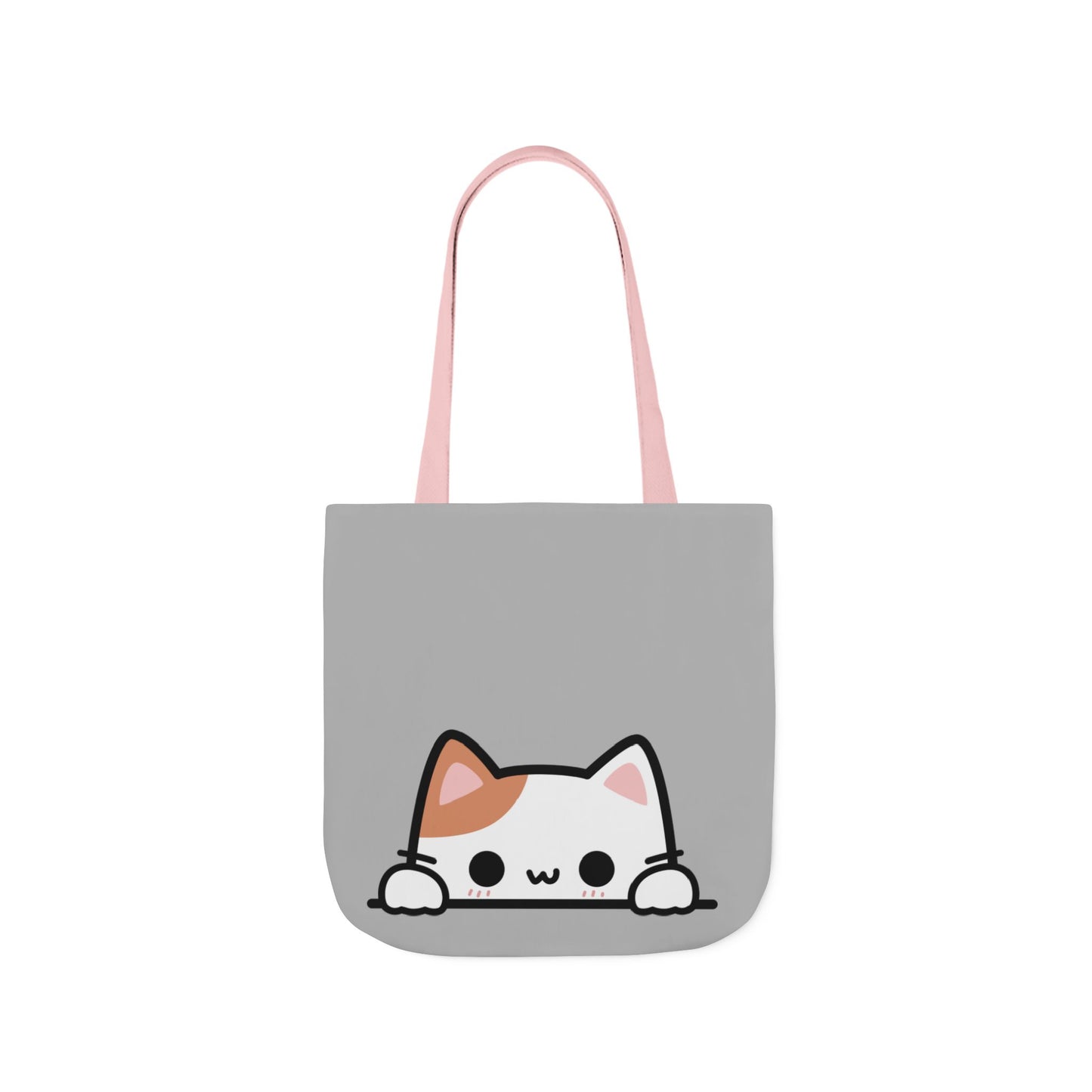 Kawaii Cat Canvas Tote — Light GREY