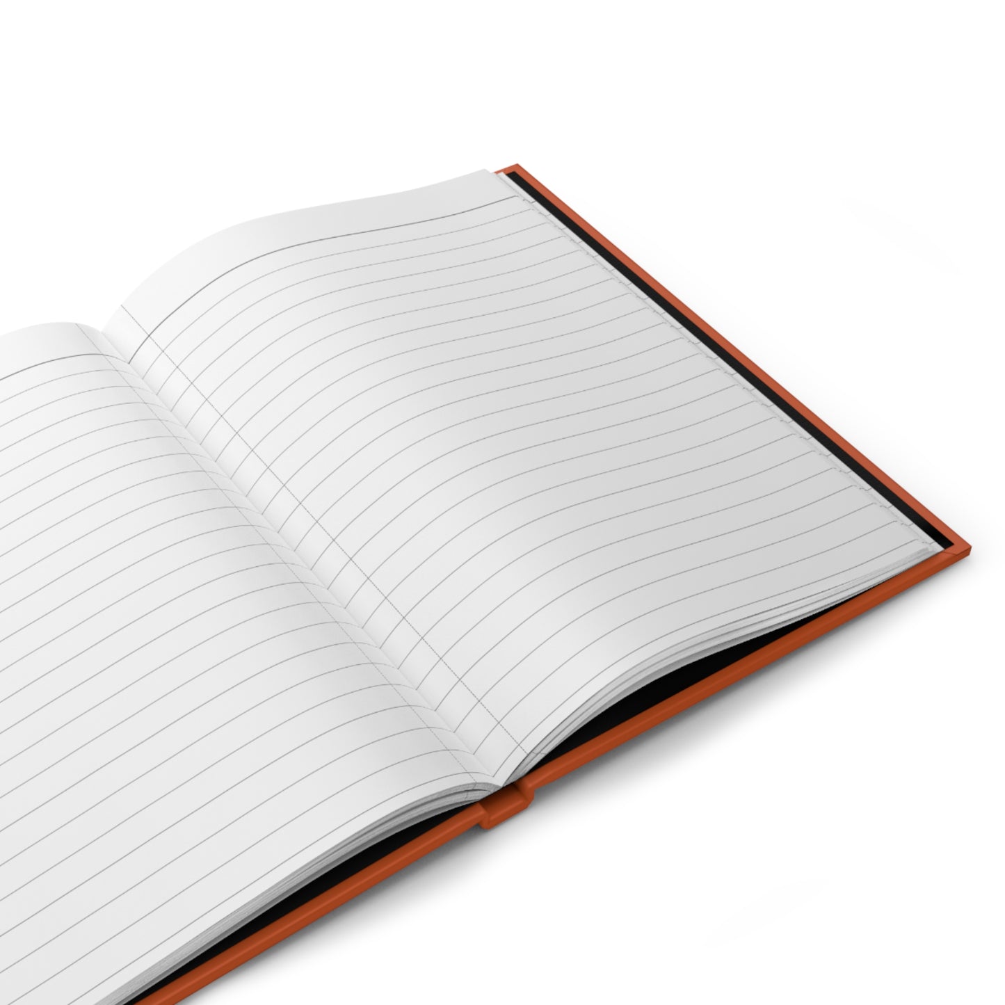 Open notebook with grid pages on a white background
