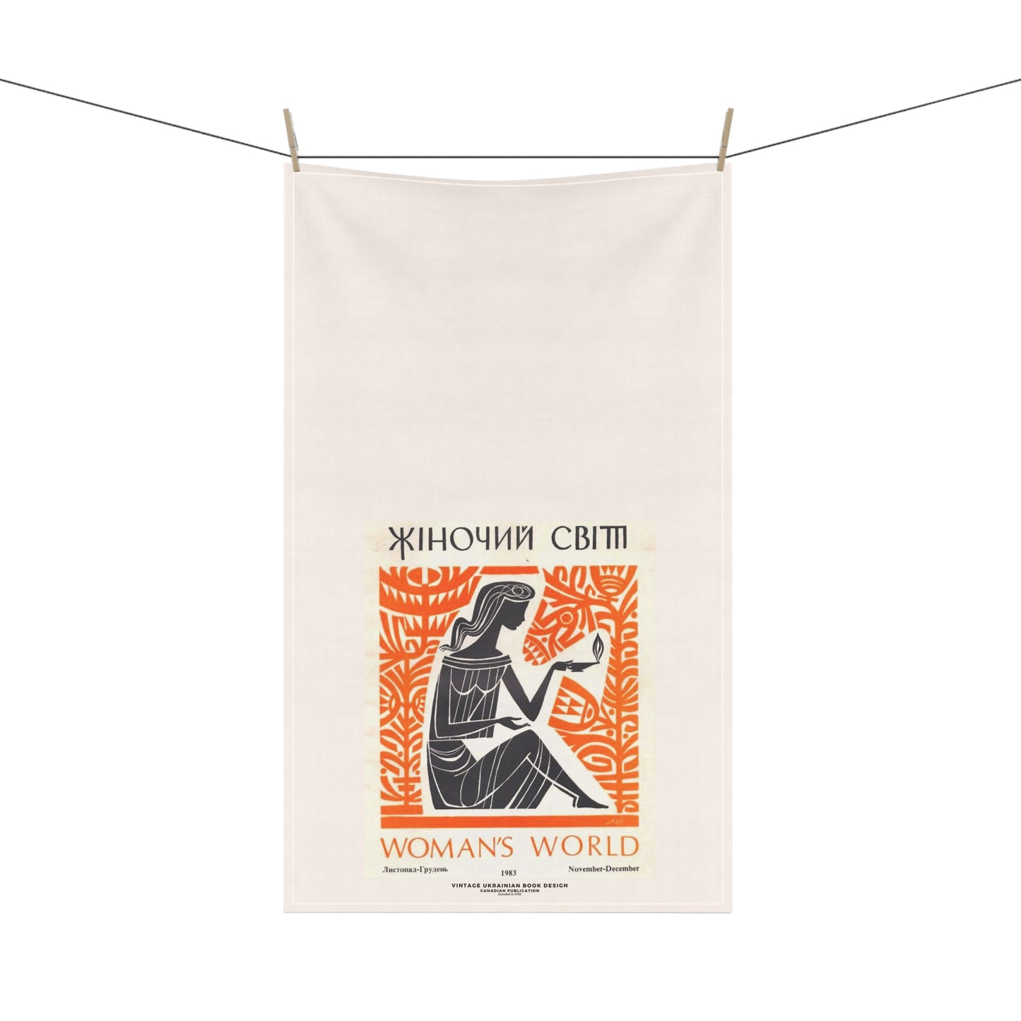 Ukrainian Vintage Design Tea Towel, Women' World