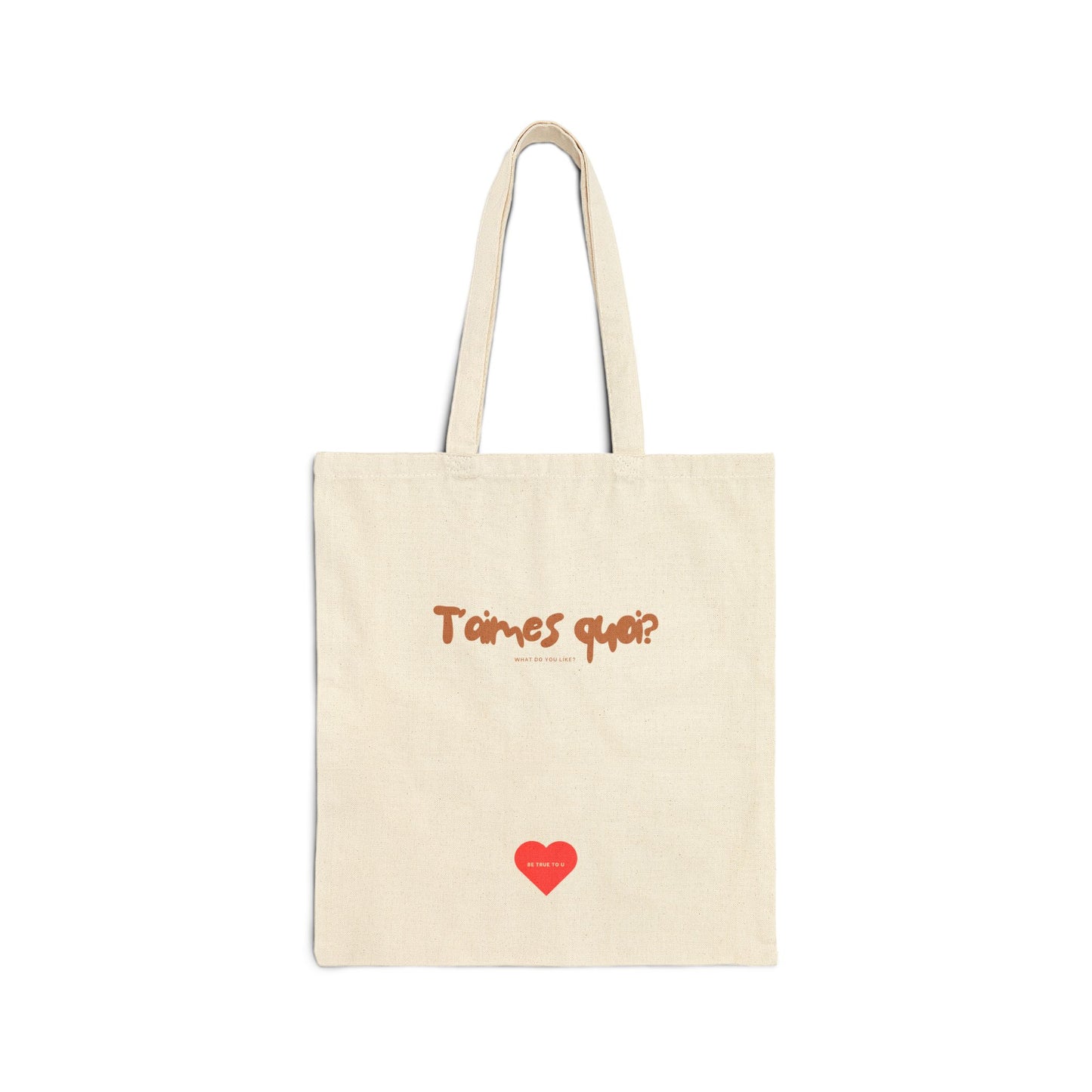 "T'aimes quoi"? Cotton Tote Bag, French Preppy