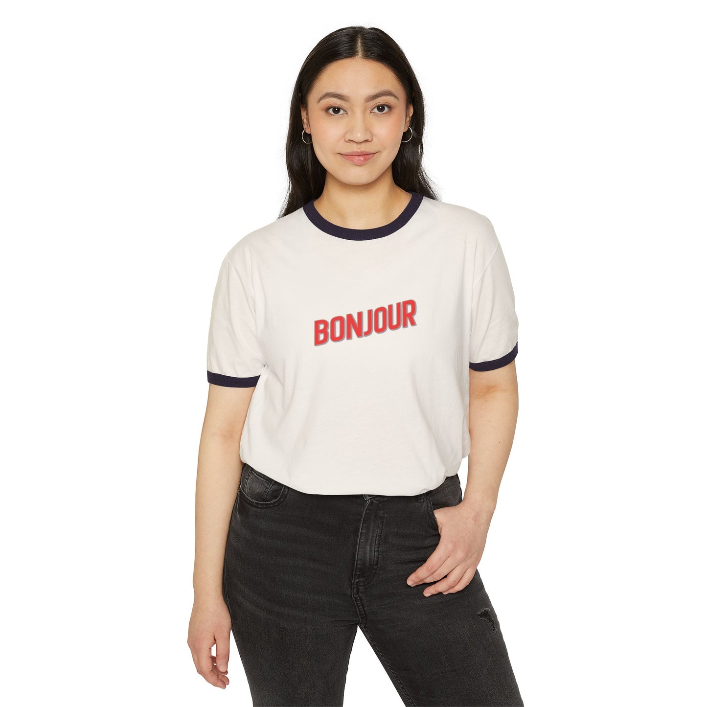  Retro French Graphic Tee, Bonjour