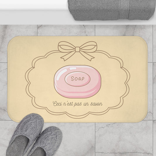 René Magritte 'Ceci n'est pas un savon' Bath Mat